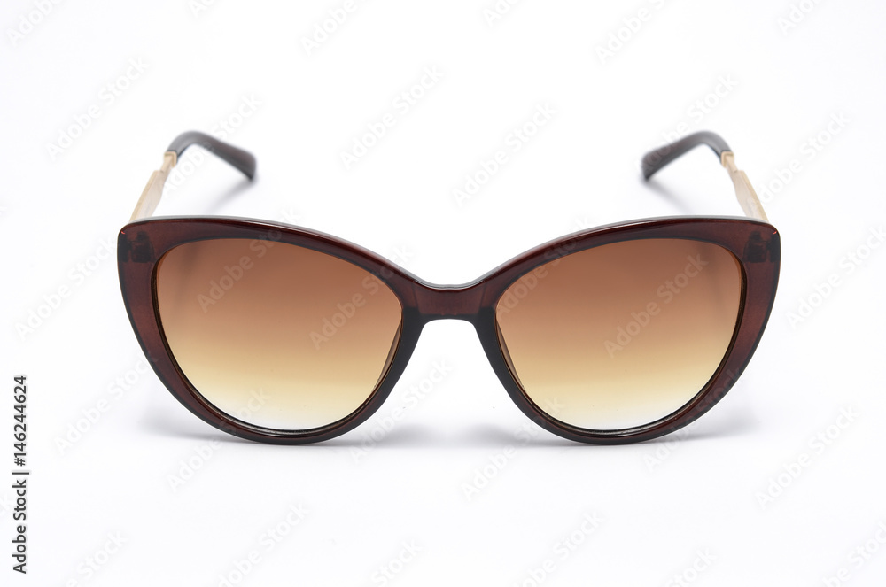 women's sunglasses with brown glass isolated on white women's sunglasses with brown glass isolated on white