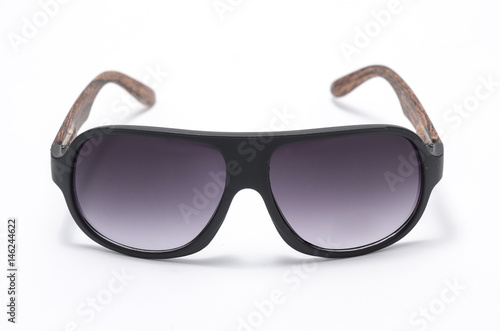 Men's sunglasses in black frame isolated on white