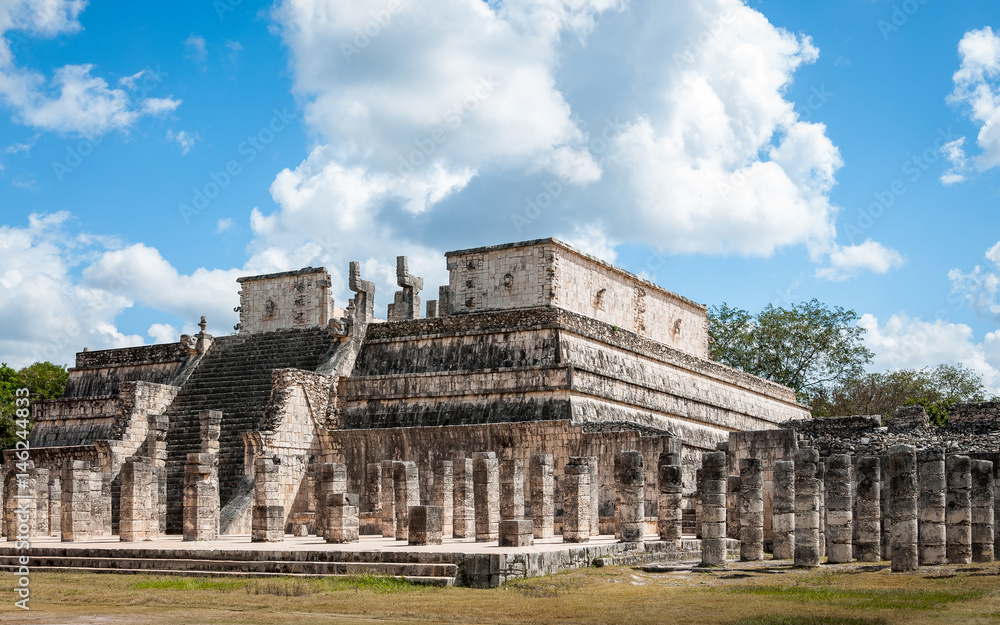 Temple of the Wariorrs in Chichen Itza, the best preserved archaeological site in Yucatan Peninsula in Mexico.