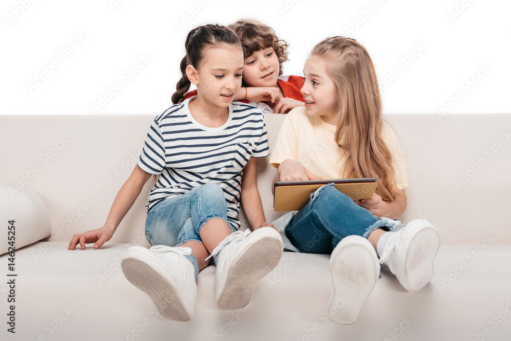 Kids using digital tablet Kids using digital tablet