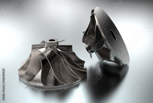 Fotografia 3D illustration of turbo impeller