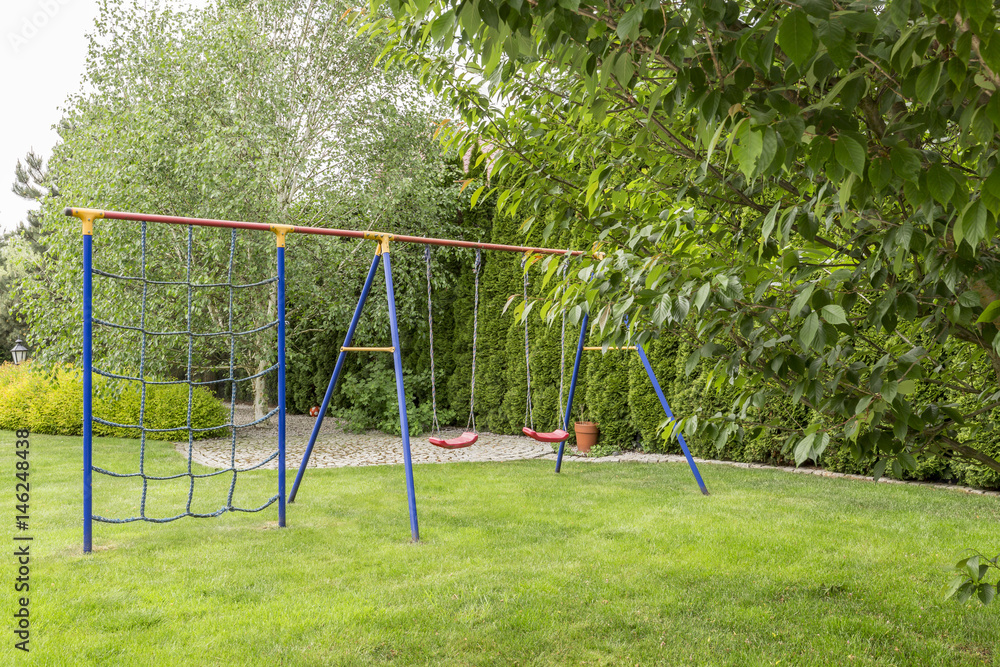 Garden in the playground for children