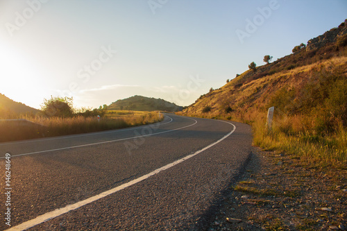 empty road up on sunset.