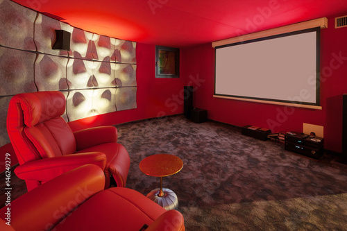Bild auf Leinwand private villa room, cinema