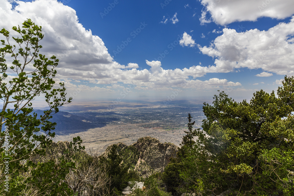 looking down at the city from the mountain