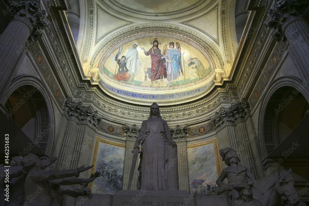 Paris Pantheon Statue inside