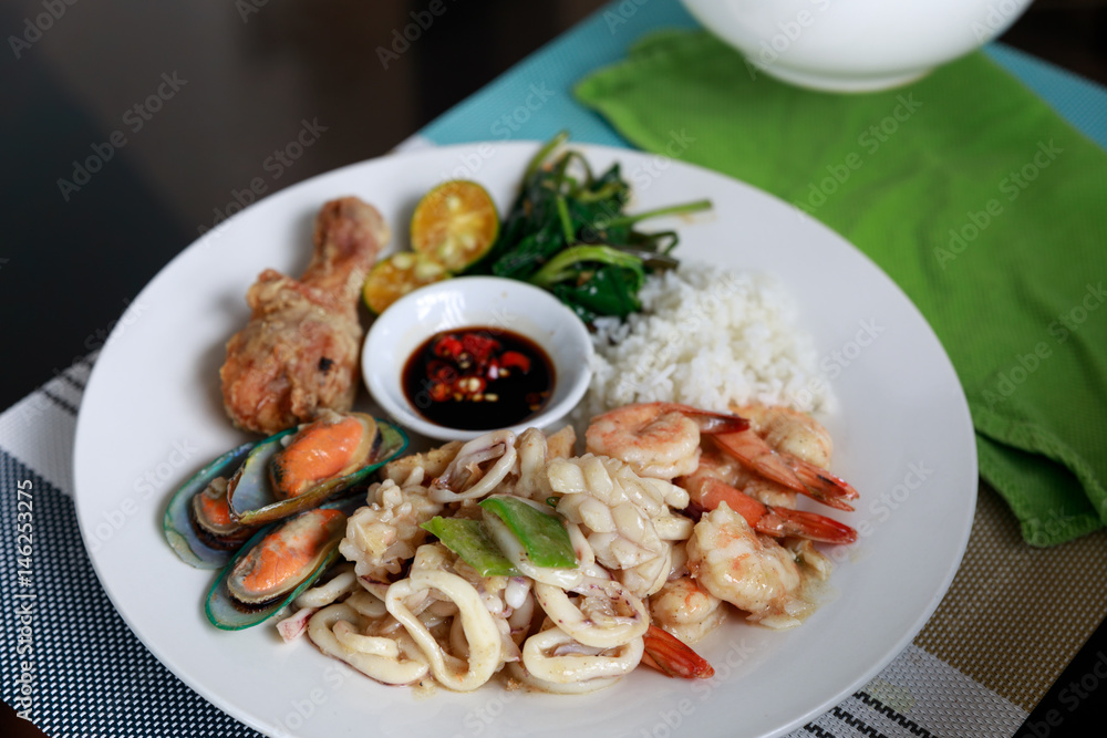 Dish of Mixed Seafood Buffet Philippines Food Dish of Mixed Seafood Buffet Philippines Food