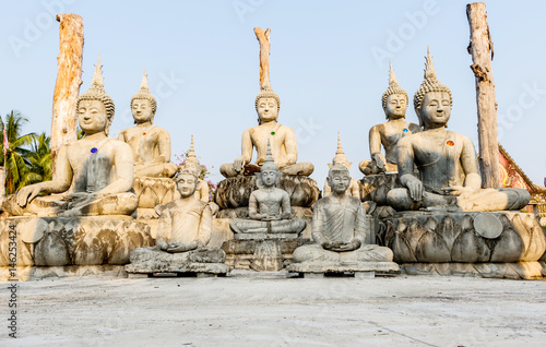 Big Buddha under construction in temple thailand.