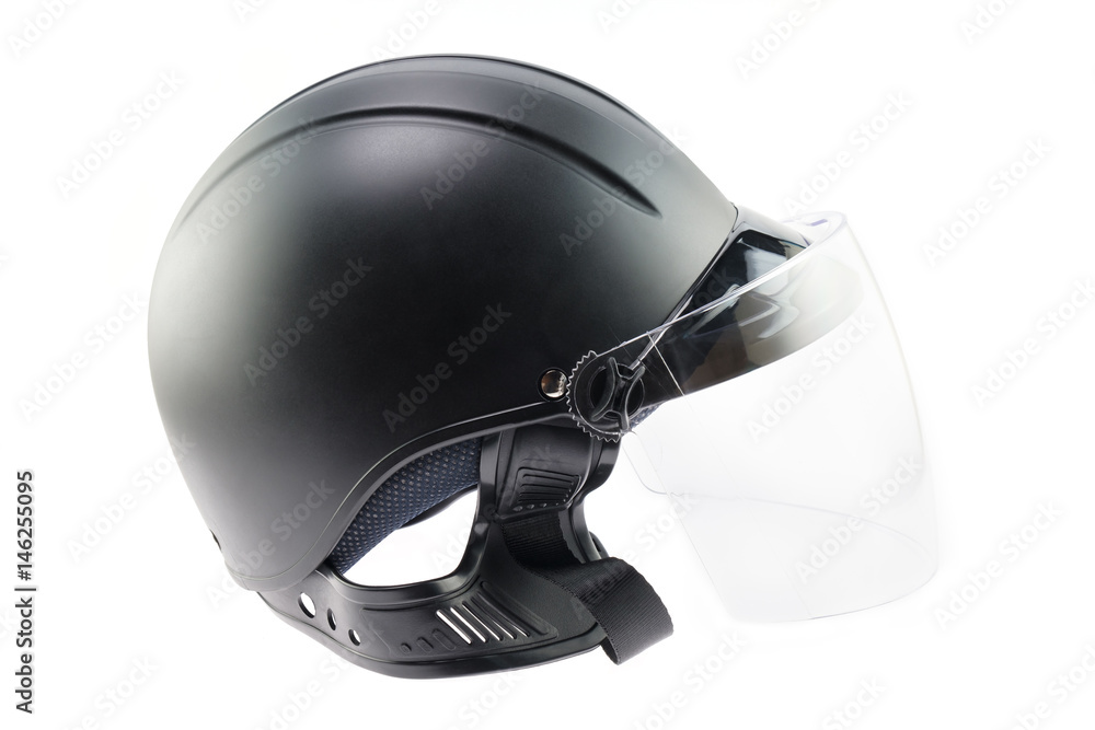 Fototapeta premium Black helmet / Black helmet on white background.