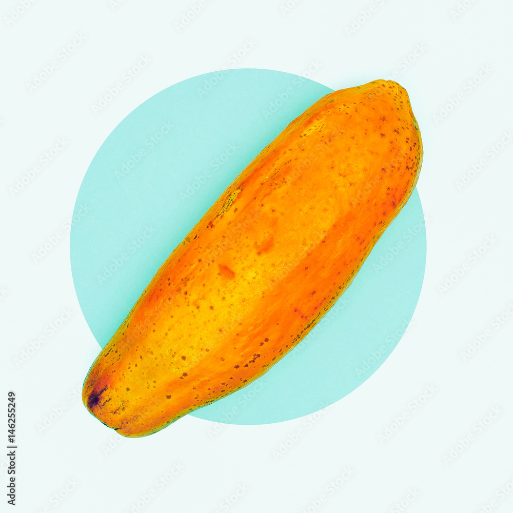 Fashion Design Papaya Minimal Art Fruit Geometry Background Fashion Design Papaya Minimal Art Fruit Geometry Background
