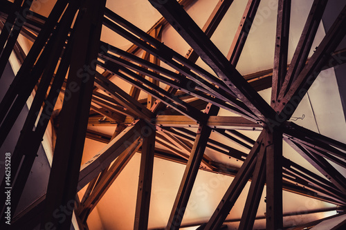 Structural woods on a ceiling