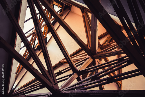 Structural woods on a ceiling