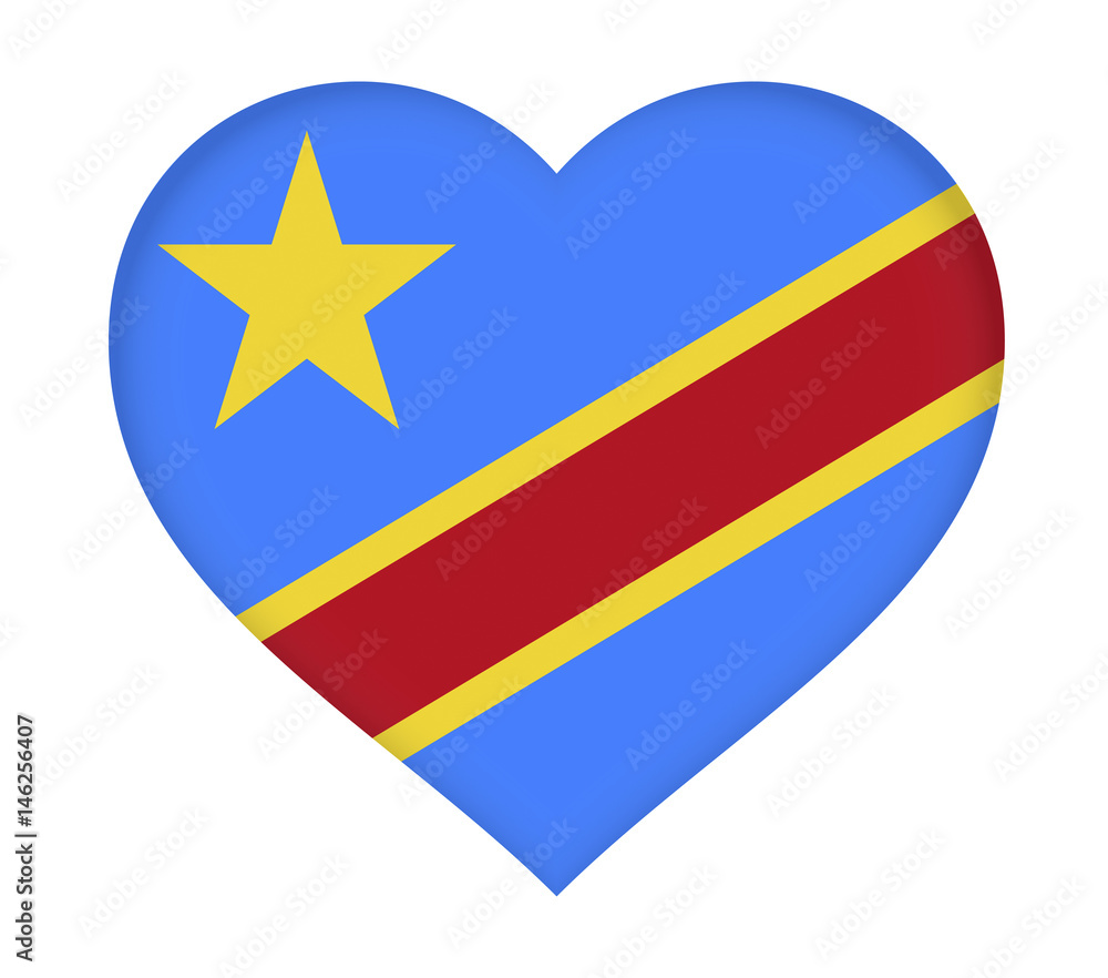 Flag of Congo shaped like a Heart Stock Illustration | Adobe Stock