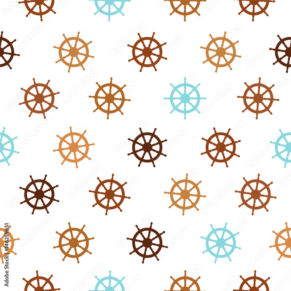 Seamless flat vector pattern - handwheel Seamless flat vector pattern - handwheel