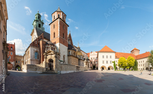 View of Wawel Cathedral in cloudless sunny weather. Cracow, Poland.