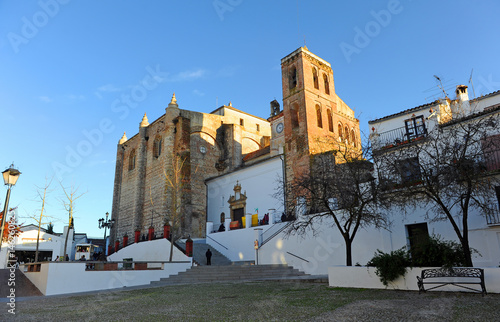 Plaza Mayor e iglesia de Consolación, Cazalla de la Sierra, españa photo