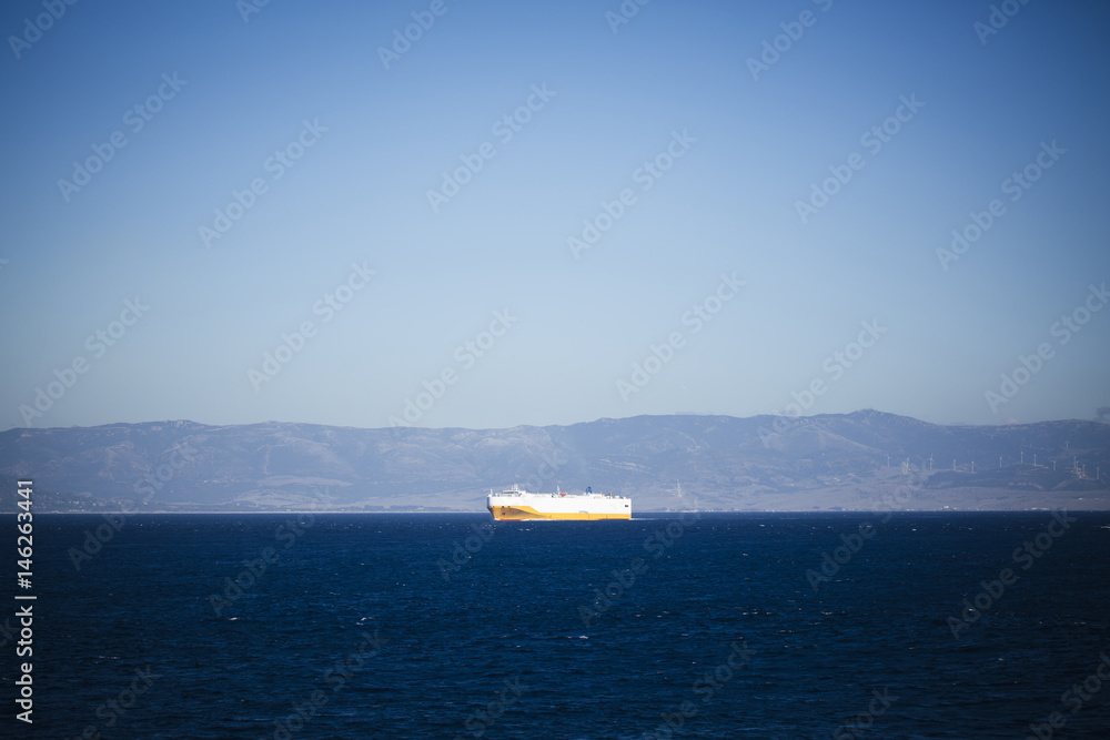 Freighter ship in the sea