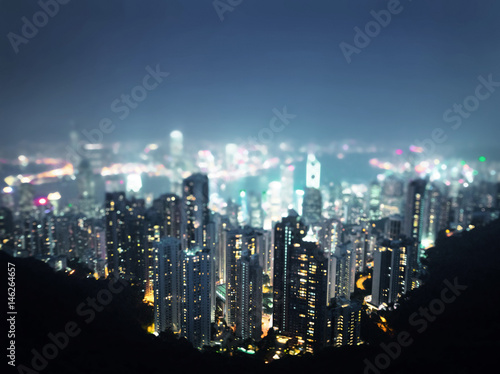 Wallpaper Mural  Hong Kong from  Victoria peak, ltilt shift photo Torontodigital.ca