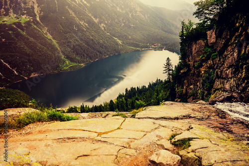Morskie Oko, High Tatra Mountains, Poland. (Filtered image:cross processed vintage effect)