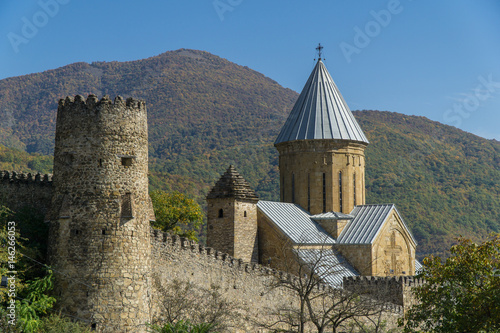 ANANURI  GEORGIA - SEP 30  2016  the Ananuri fortress on the Georgian Military highway  70 km from Tbilisi