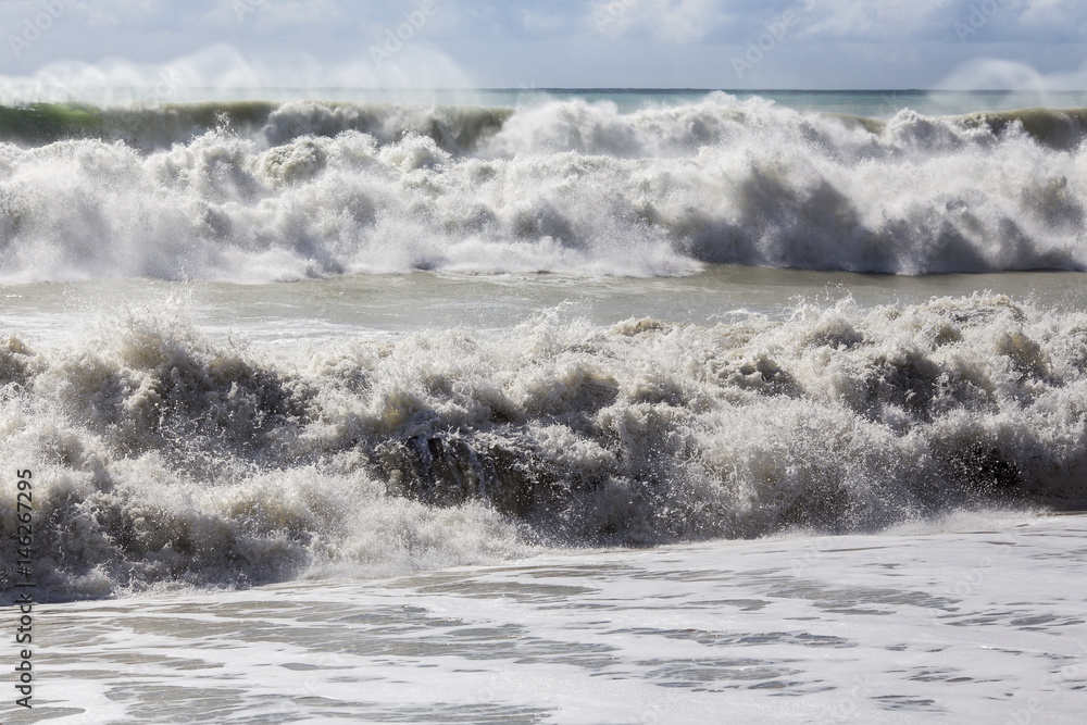 Beautiful stormy weather at the sea with big waves Beautiful stormy weather at the sea with big waves