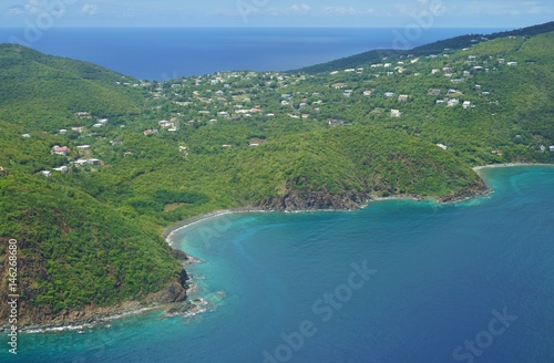 Aerial view of St Thomas in the United States Virgin Islands