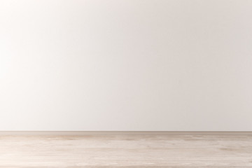 Interior with light wall and wooden floor