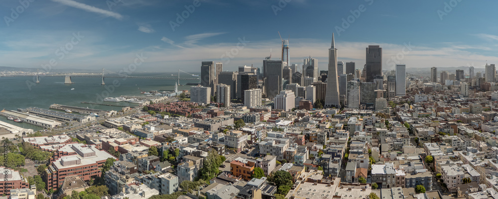 San Francisco Downtown Panorama from Coit Tower 