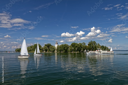 Leisure, sport and recreation on beautiful Lake Chiemsee in Bavaria – Germany