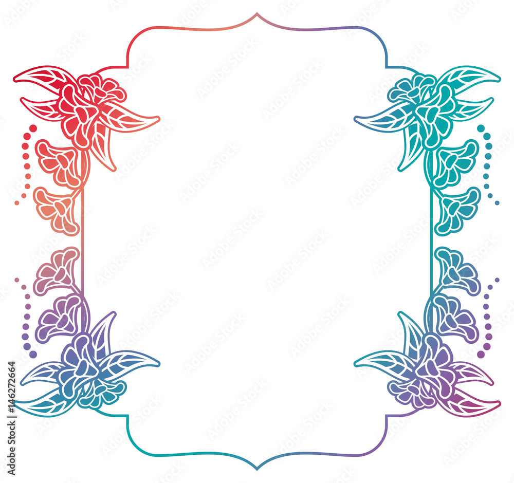 Obraz premium Beautiful gradient frame. Color silhouette frame for advertisements, wedding and other invitations or greeting cards. Raster clip art.