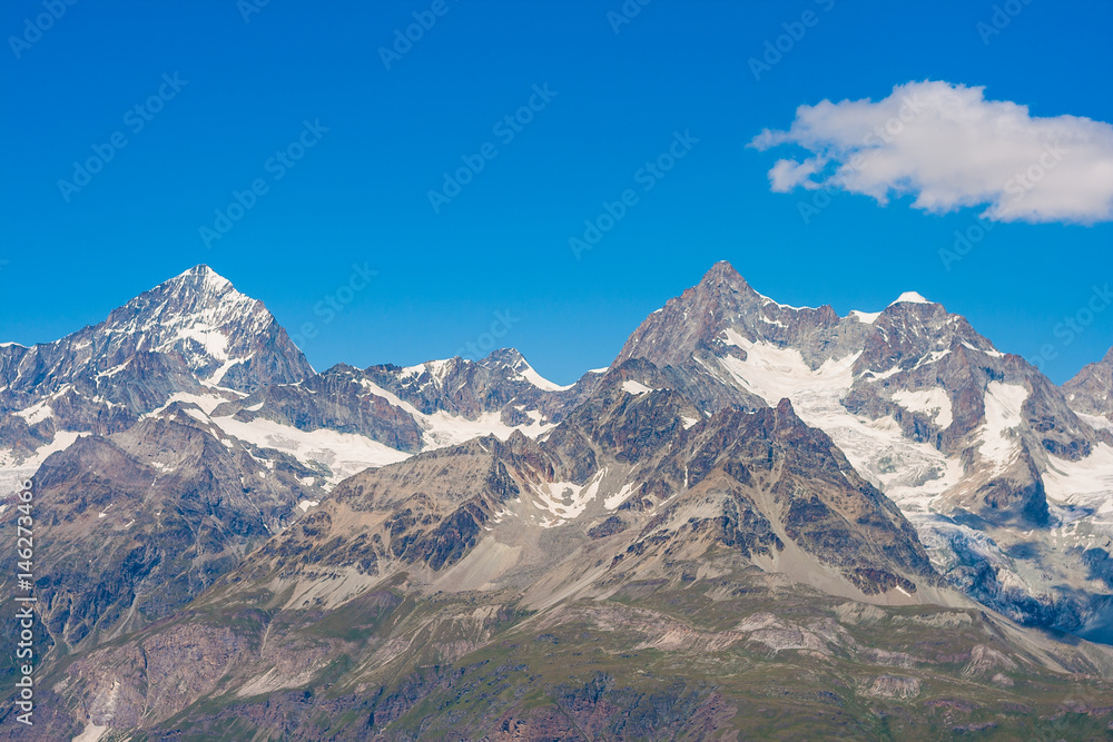 View to Alps in the Klein Matterhorn area, Swiss Alps, Switzerland