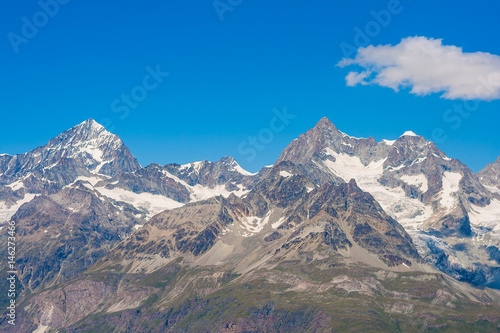 View to Alps in the Klein Matterhorn area, Swiss Alps, Switzerland