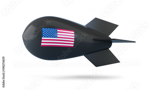 Mother of All Bombs Large air bomb USA on a white background 3D illustration