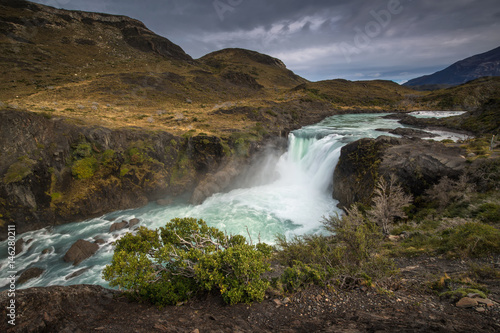 Paine Grande Waterfall  Torres del Paine  Patagonia  Chile