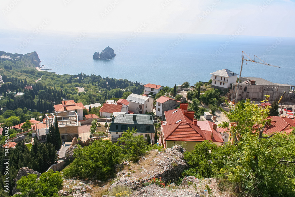 Obraz premium View of the village of Gurzuf