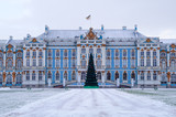 Catherine the Great's palace in the Saint Petersburg suburb of Pushkin (winter scenery)