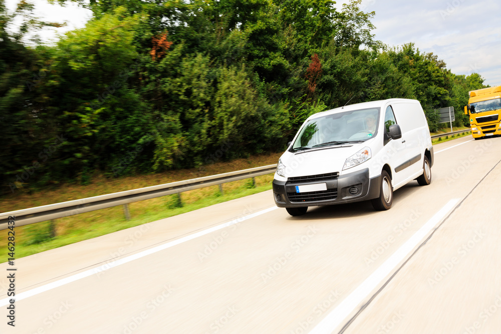 Delivery Van On Highway