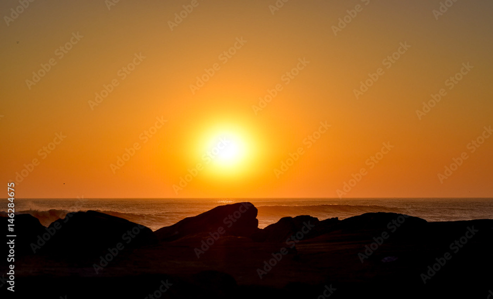 Just the Sun, Rocks, and the Sea in Oceanside, California