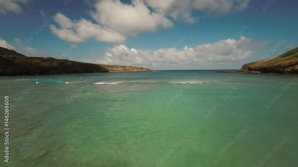 Aerial views of Huilua Pond on the Kahana Bay Beach Park, Honolulu Aerial views of Huilua Pond on the Kahana Bay Beach Park, Honolulu