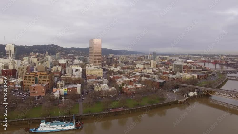 Aerial views of Downtown Portland, in Oregon, 4K - 5 Aerial views of Downtown Portland, in Oregon, 4K - 5