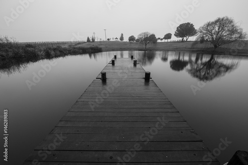 Black and White Pond Pier © Chad
