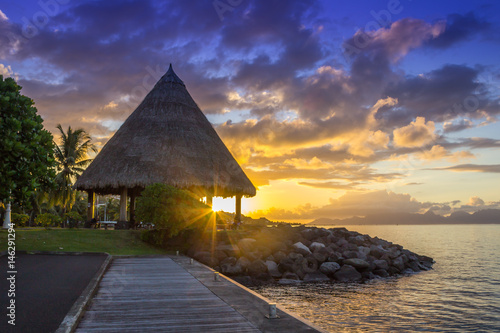sunset in papeete