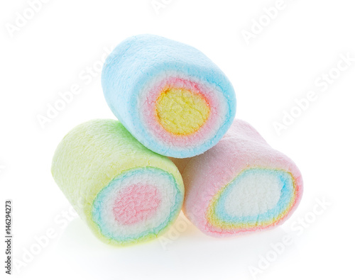Marshmallows isolated on white background