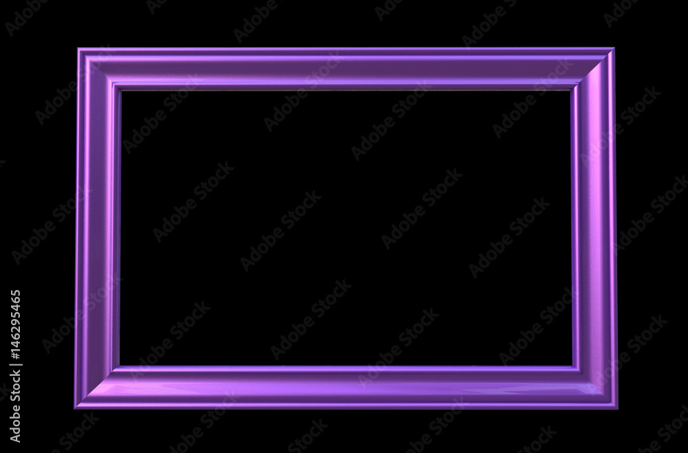 3d rendering of isolated modern hanging purple color photo frame on a black background 3d rendering of isolated modern hanging purple color photo frame on a black background