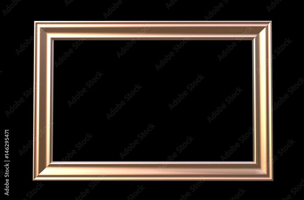3d rendering of isolated modern hanging light copper color photo frame on a black background 3d rendering of isolated modern hanging light copper color photo frame on a black background