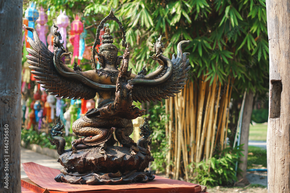 Fototapeta premium Bronze statue of Garuda of Asian culture