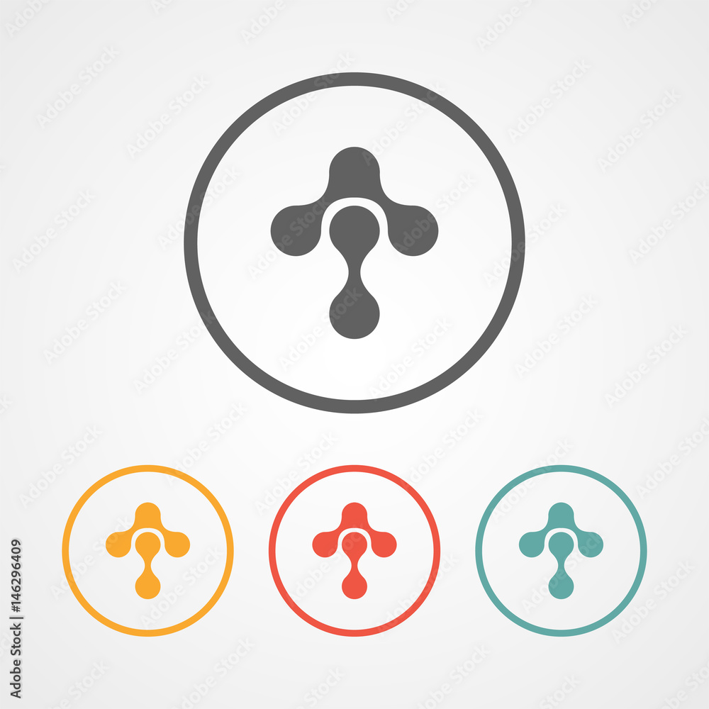 up molecular arrow logo icon with various color up molecular arrow logo icon with various color