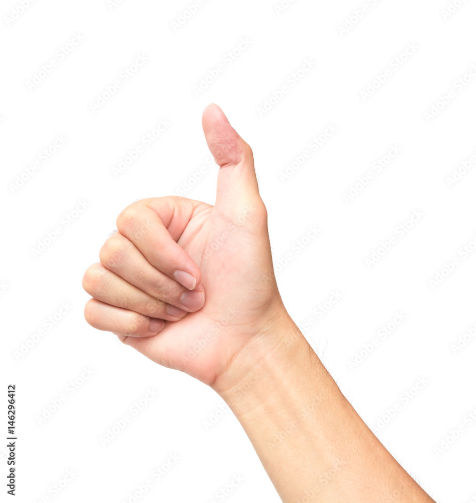 Thumb finger with pain on white background, health care and medical concept Thumb finger with pain on white background, health care and medical concept