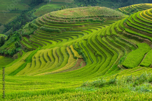 Rice terrace at Mu Cang Chai is a rural district of Yen Bai Province, in the Northeast region of Vietnam have been recognized as national landscapes by the Ministry of Culture, Sports and Tourism.