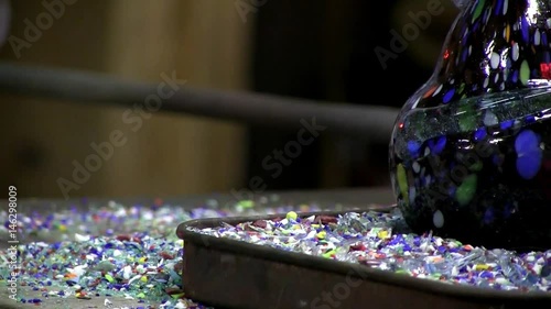 Making a glass vase on the island of Murano, Venice Italy - 1